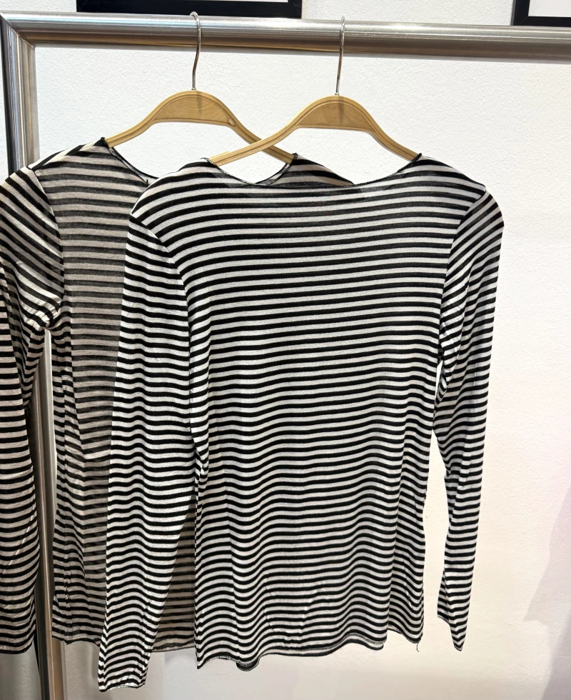 Shirt-Lace Stripe Mo