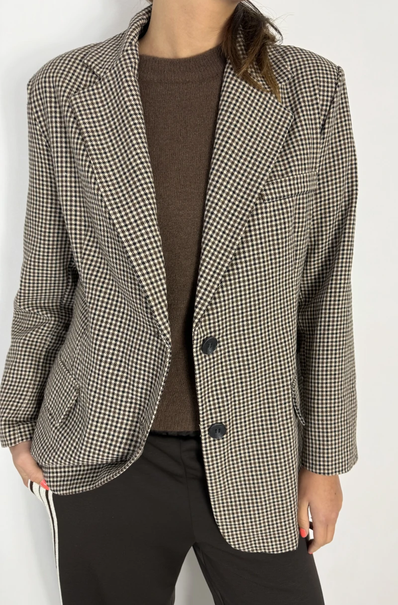 Blazer-Check Oversized