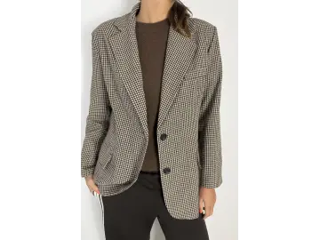 Blazer-Check Oversized