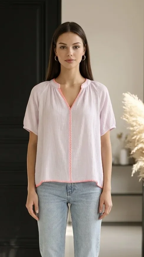 Bluse-Neondetails