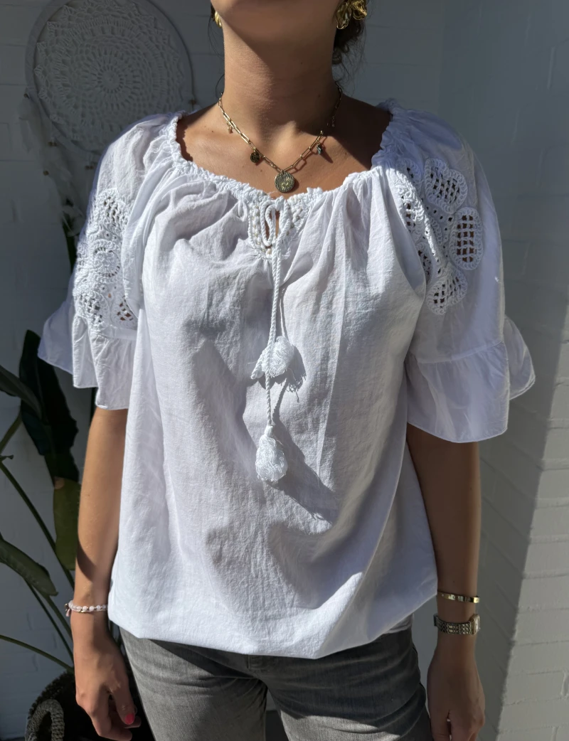 Bluse-Stickerei