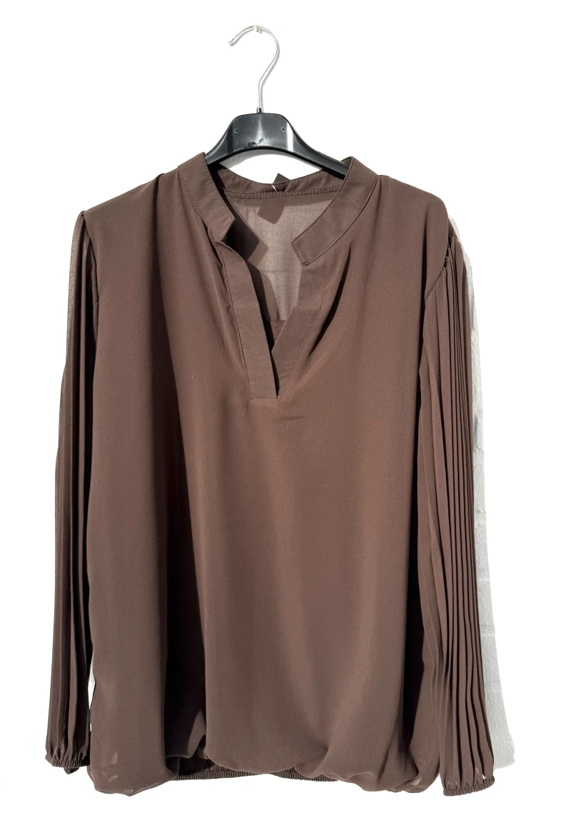 Bluse-V-Plisee