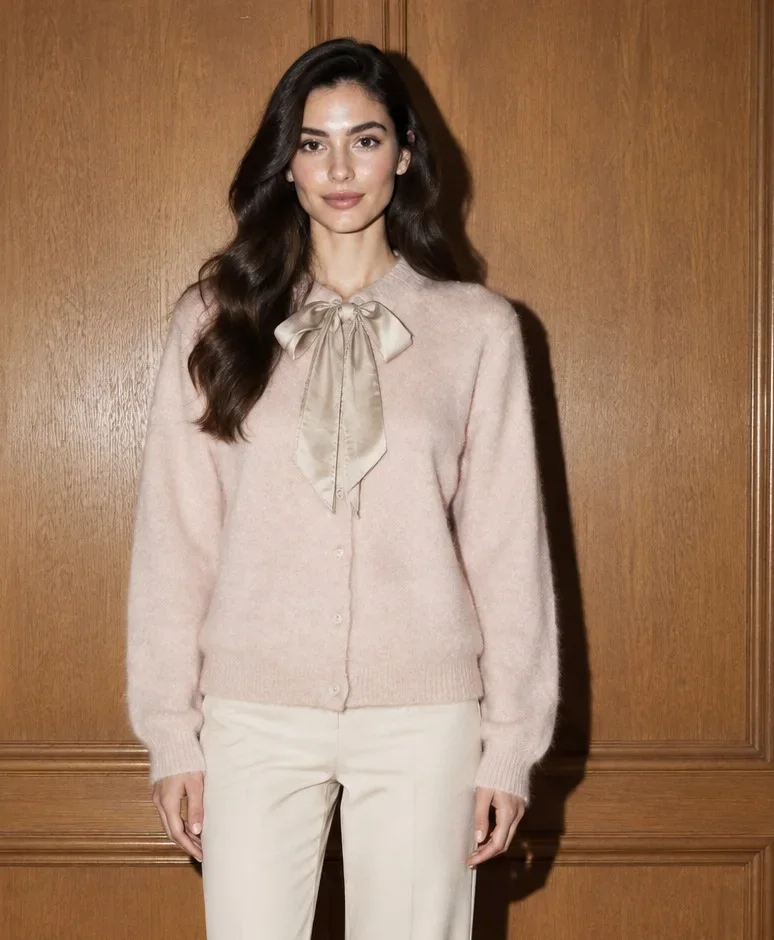 Cardigan-Classic Schleife