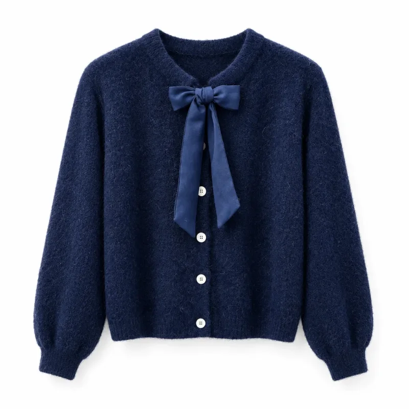 Cardigan-Classic Schleife