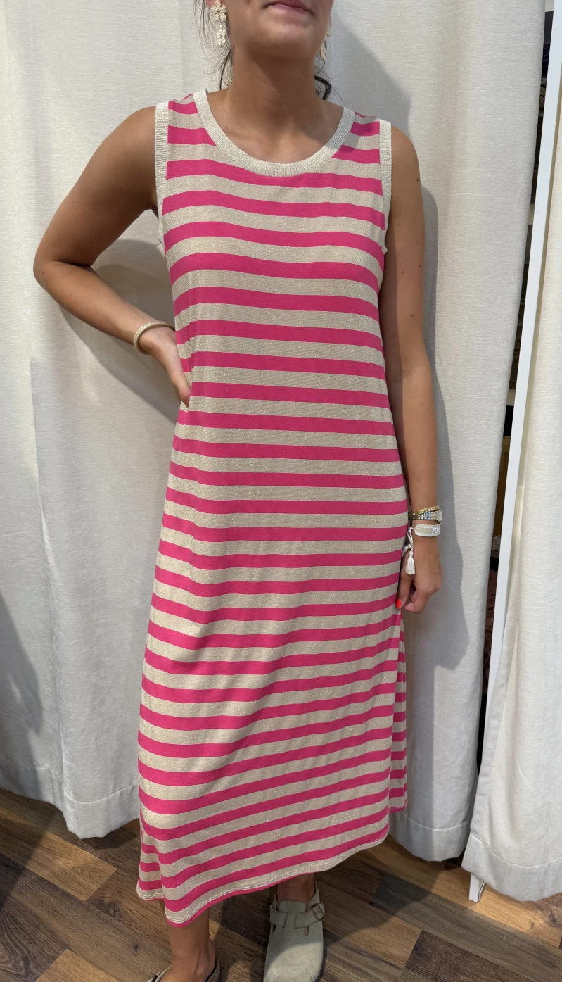 Kleid-Stripe Lurex