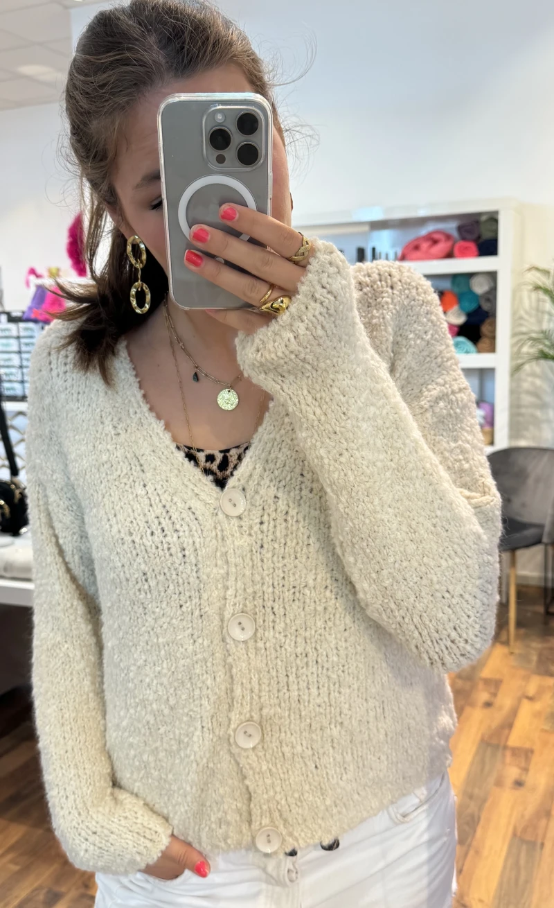 Cardigan-Boucle