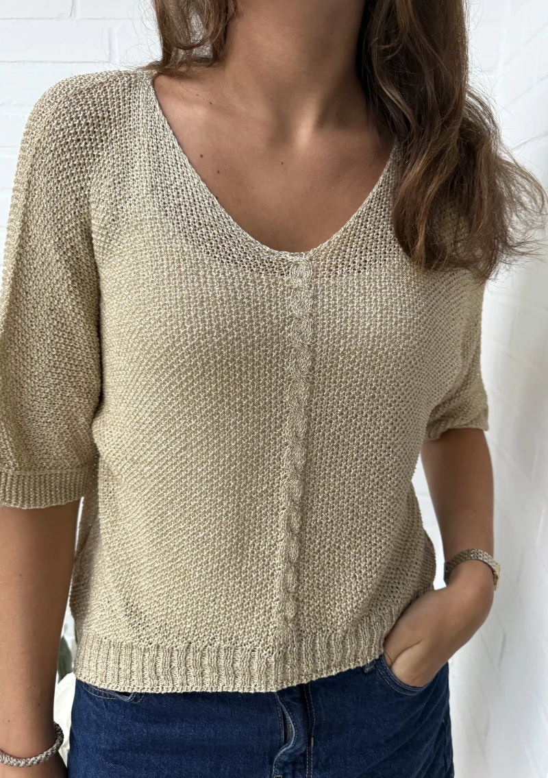 Shirt-Lurex Zopf